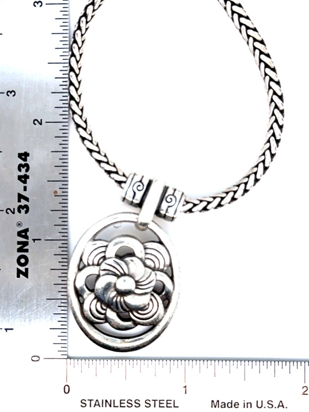 Brighton Two-Tone Floral Pendant Necklace - Silver and Gold - Picture 4 of 11